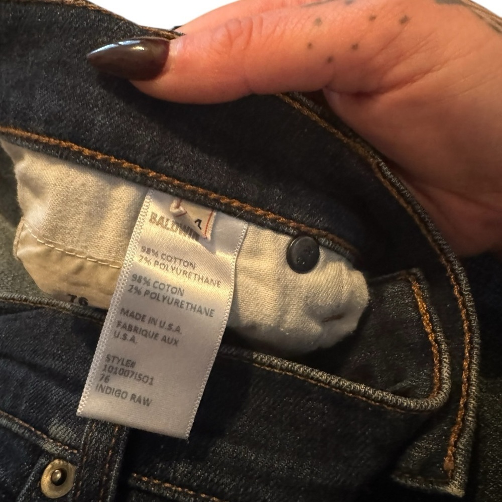 Baldwin Men’s 76 Slim Japanese Selvedge Size 34 Button Fly USA Denim Jeans - Picture 6 of 9